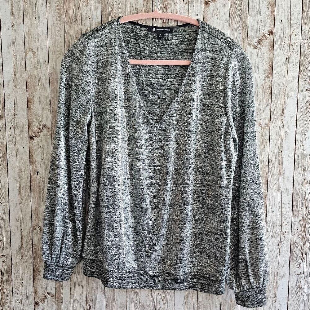 Women's INC sparkling blouse S Gray NWOT